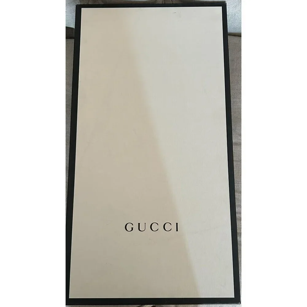 NIB $1800 Gucci Lifford Leather Gold Tone Striped Metallic Knee Boots Black Size